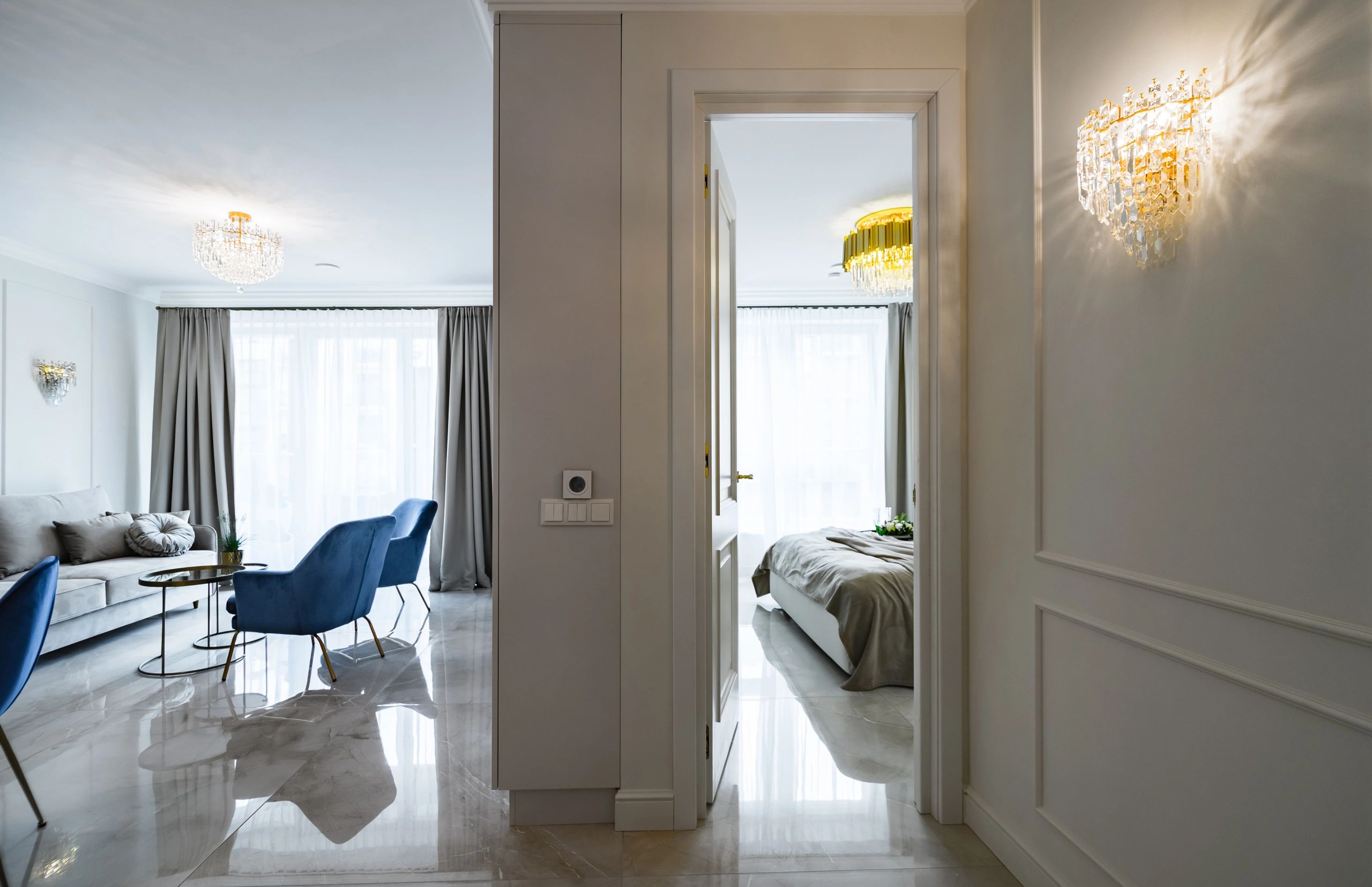 Modern apartment living room representing San Isidro, Lima