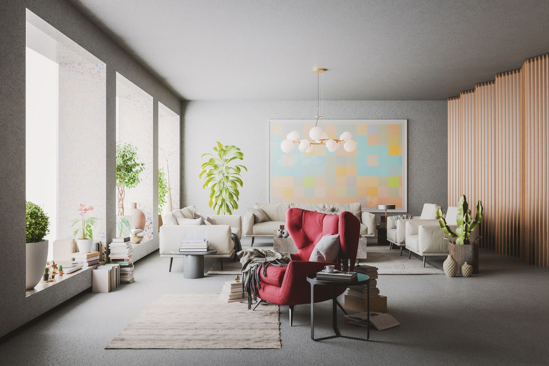 Cozy modern living room interior